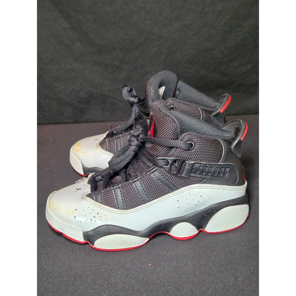Air Jordan 6 Rings Retro Basketball Shoes Black White Kid's‎ Size 11C - Picture 5 of 10